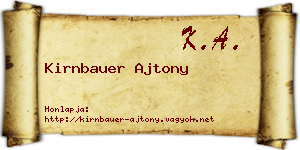 Kirnbauer Ajtony névjegykártya
